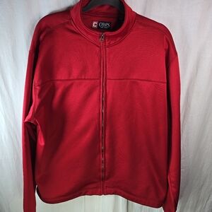 Chaps mens_long-sleeved jacket with full zipper front size XL in red